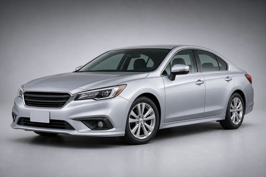 Silver Japanese mid-size sedan photographed in a studio